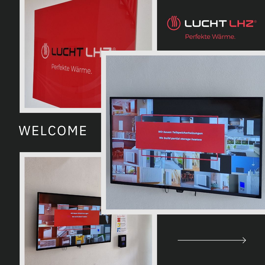 Infoscreen im Lucht LHZ Firmengebäude