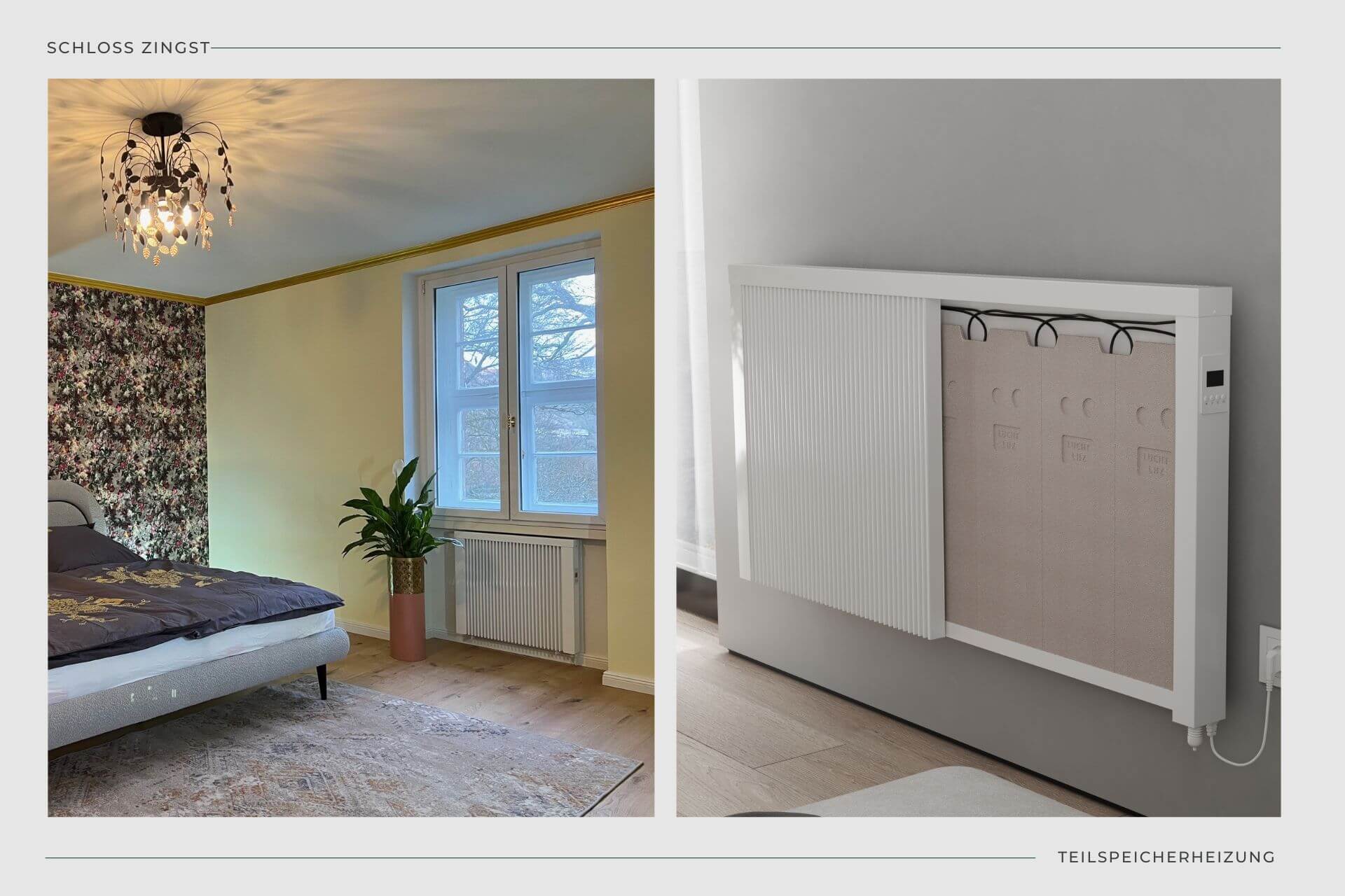 Partial storage heaters in Hotel Schloss Zingst manufactured by Lucht LHZ electric radiators