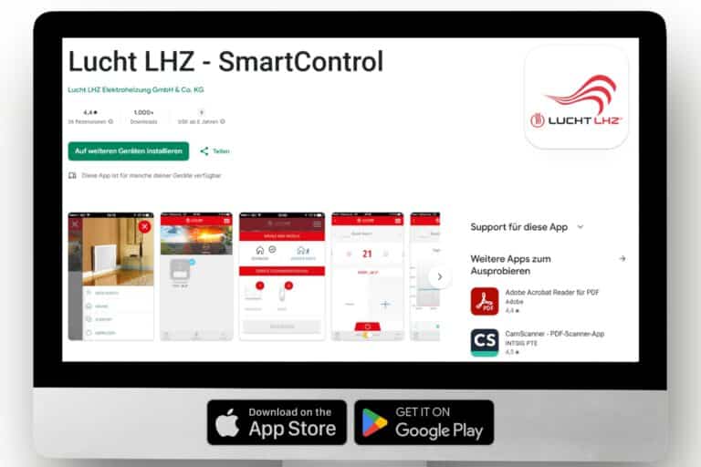 App-Steuerung für Elektroheizungen von Lucht LHZ mit der SmartControl-App
