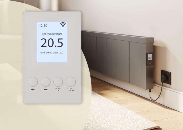 Intelligenter Thermostat mit großem Farbdisplay und intuitiver Tastenbedienung für Elektroheizung von Lucht LHZ