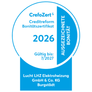 Crefozert 2026 für ausgezeichnete Bonität für Lucht LHZ: Hersteller Elektroheizung